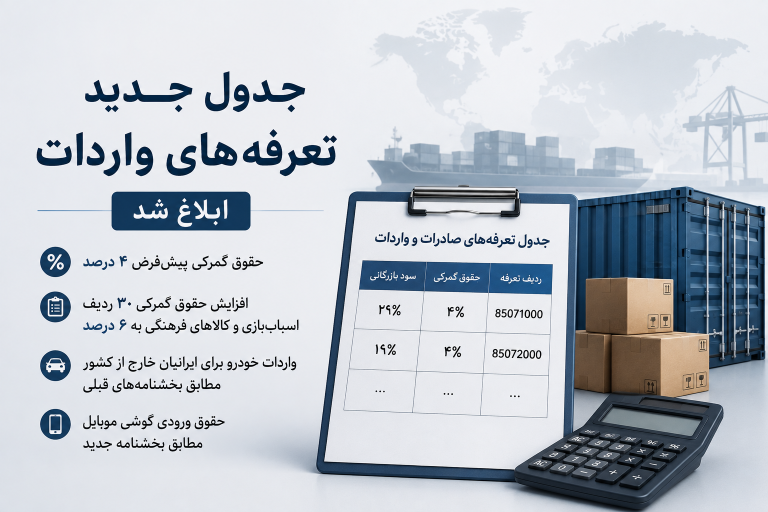 جدول جدید تعرفه‌های واردات ابلاغ شد؛ تغییر حقوق گمرکی و سود بازرگانی برخی کالاها
